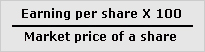 Formula for earnings yield