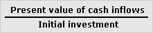 Formula for profitability index