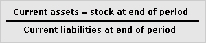 Acid test/quick ratio