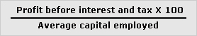 Formula for return on capital employed (ROCE)