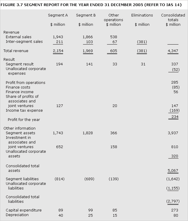 Segment report for the year end (31st December 2005)